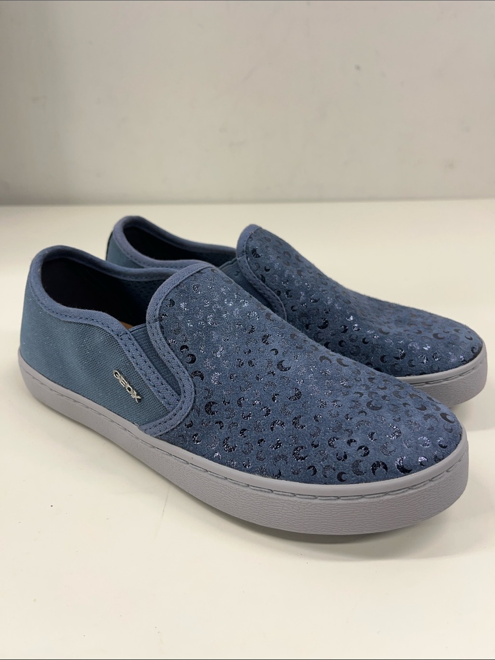 New Geox Respira Girls Kilwi Casual Slip-On Sneakers in Blue Size US 3 (EU 34)